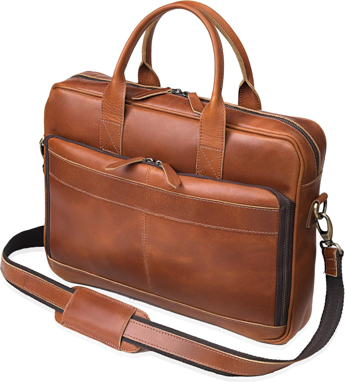 Leather Briefcase Bag for Men Leather Laptop Bags for Men and Women Travel Messenger Bag