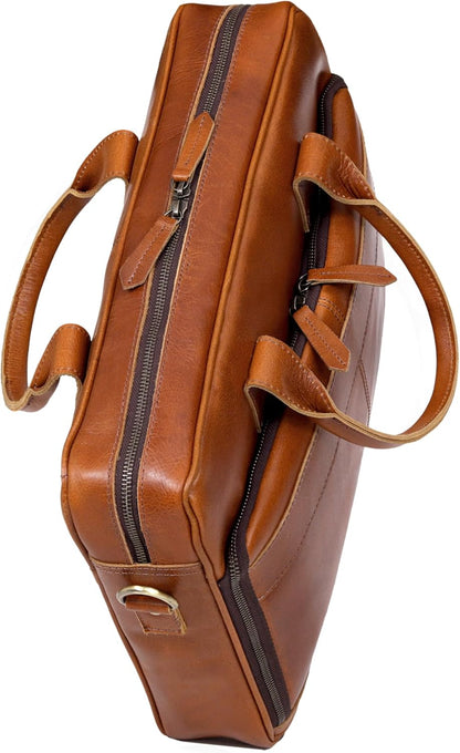 Leather Briefcase Bag for Men Leather Laptop Bags for Men and Women Travel Messenger Bag