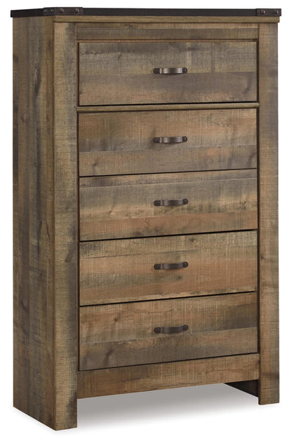 Signature Design by Ashley Trinell 5 Drawer Wood Chest in Brown