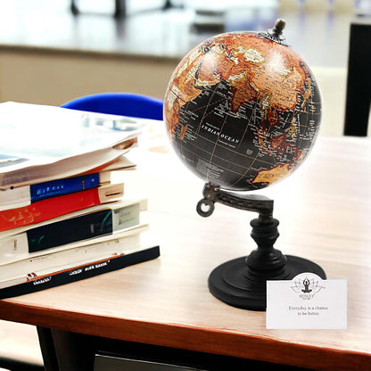 10-Inch Decorative Globe on Wooden Stand