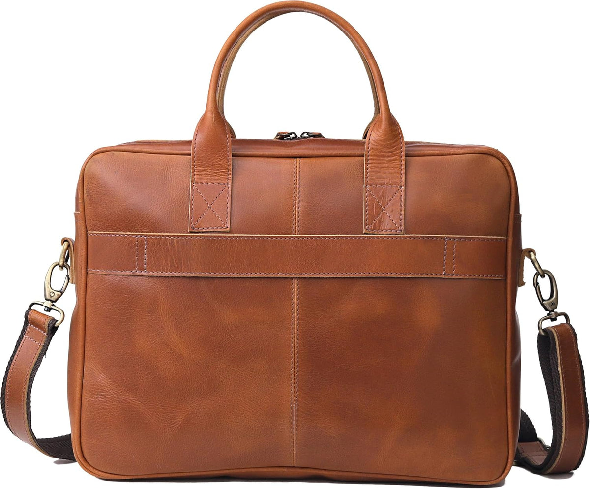 Leather Briefcase Bag for Men Leather Laptop Bags for Men and Women Travel Messenger Bag