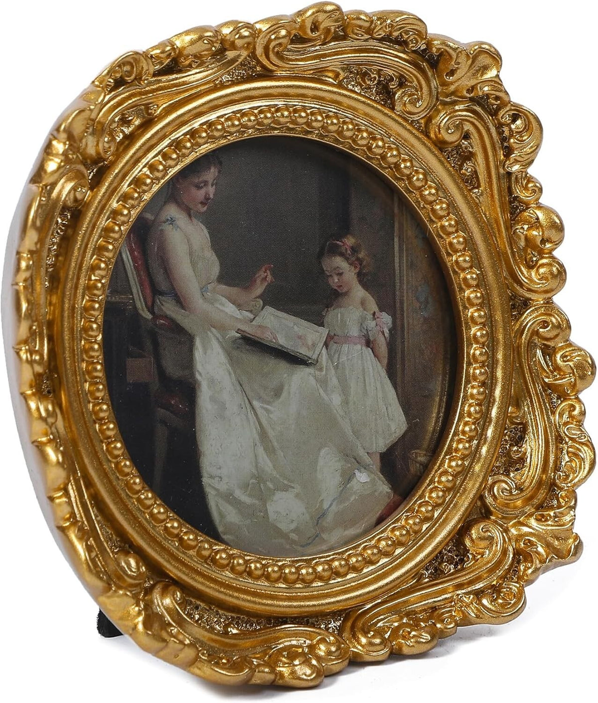 Small Vintage 3X3 round Picture Frame Mini Antique Ornate Circle Photo Frame New