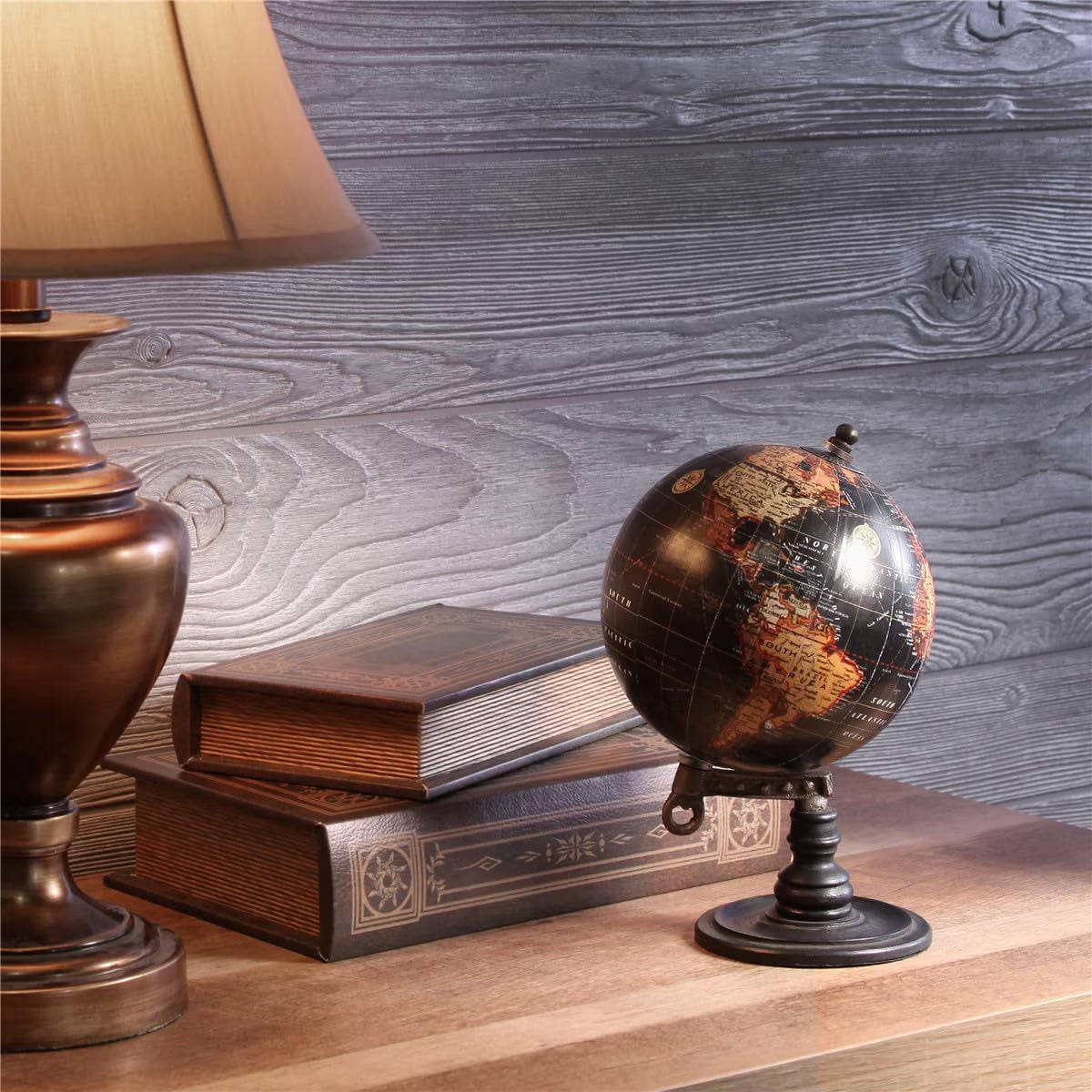10-Inch Decorative Globe on Wooden Stand