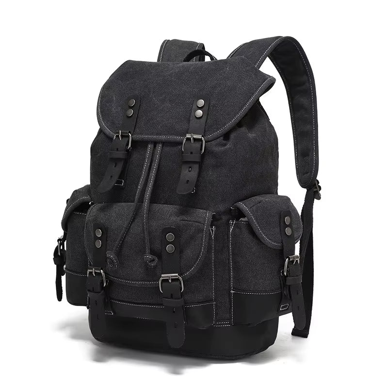 Vintage Canvas Backpacks for Men Laptop Daypacks Waterproof Rucksacks Large Waxed Mountaineering Travel Pack Vintage Backpack