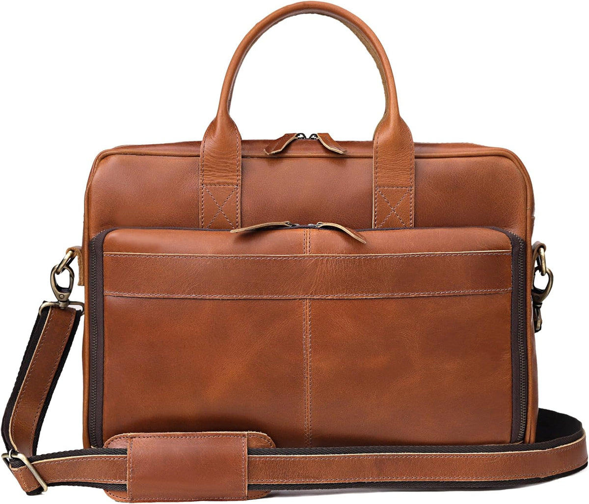 Leather Briefcase Bag for Men Leather Laptop Bags for Men and Women Travel Messenger Bag
