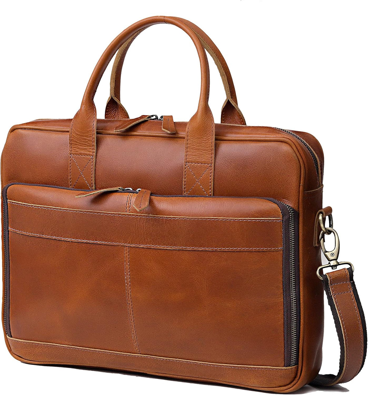 Leather Briefcase Bag for Men Leather Laptop Bags for Men and Women Travel Messenger Bag