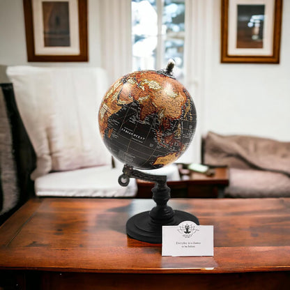 10-Inch Decorative Globe on Wooden Stand