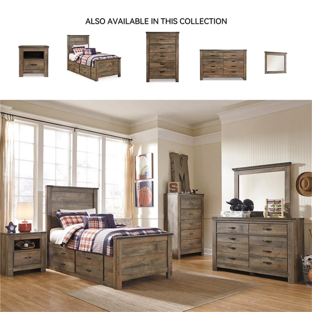 Signature Design by Ashley Trinell 5 Drawer Wood Chest in Brown